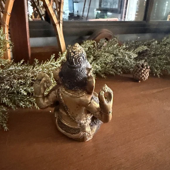 Brass Ganesha Statue – 5” Tall - Picture 2 of 5